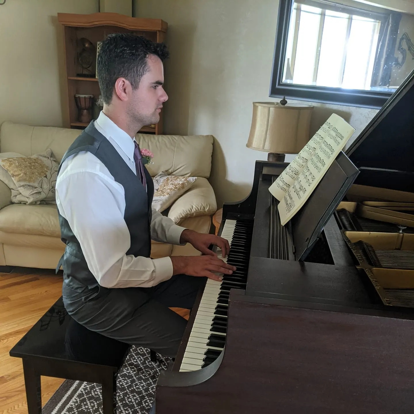 Justin Bornais at the piano